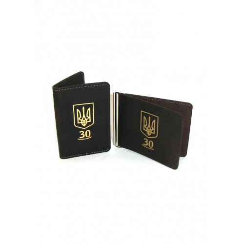 Подарочный набор коричневый DNK Leather (Зажим для денег + Мини-обложка для документов) Украина 30 лет Подарочный набор коричневый DNK Leather (Зажим для денег + Мини-обложка для документов) Украина 30 лет