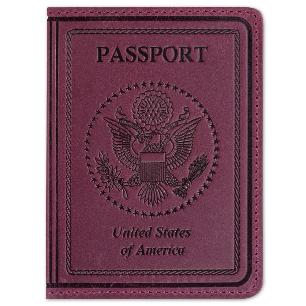 Обложка на паспорт Passport USA col.L бордовая