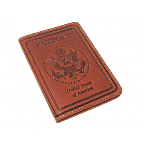Обложка на паспорт Passport USA col.N рыжая Обложка на паспорт Passport USA col.N рыжая