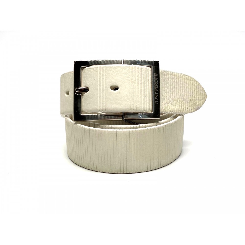 Ремень кожаный TONY PEROTTI TP 4081 WHITE 130 см Ремень кожаный TONY PEROTTI TP 4081 WHITE 130 см