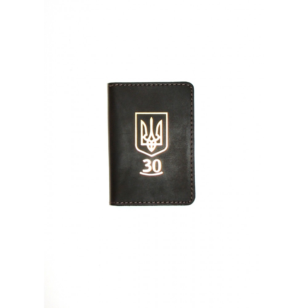 Мини обложка для документов (ID паспорт) коричневая DNK Leather Украина 30 лет